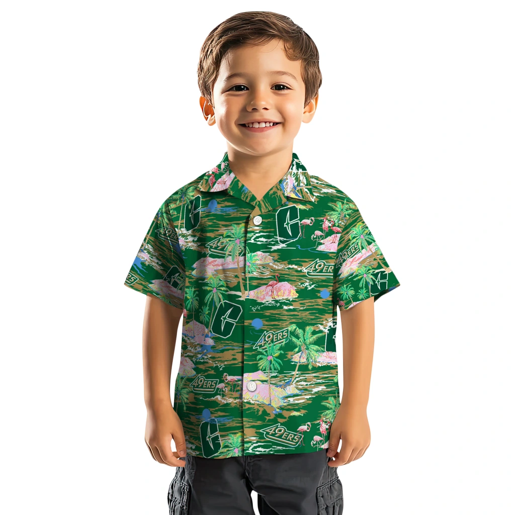 Charlotte 49ers Hawaiian Shirt - Hawaii Island charlotte 49ers flamingo retreat green hawaiian shirts top rated