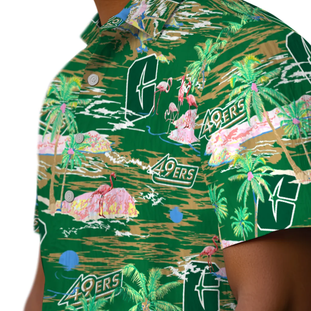 Charlotte 49ers Hawaiian Shirt - Hawaii Island charlotte 49ers flamingo retreat green hawaiian shirts trendy