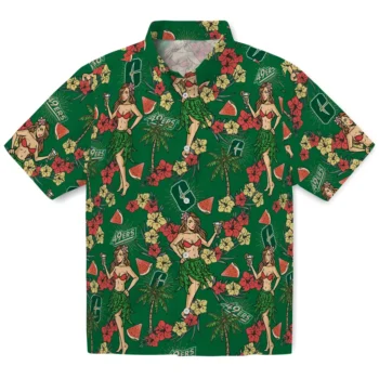 charlotte 49ers hawaiian girls design green hawaiian shirts best selling