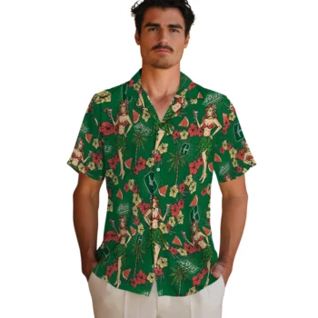 charlotte 49ers hawaiian girls design green hawaiian shirts fashion forward