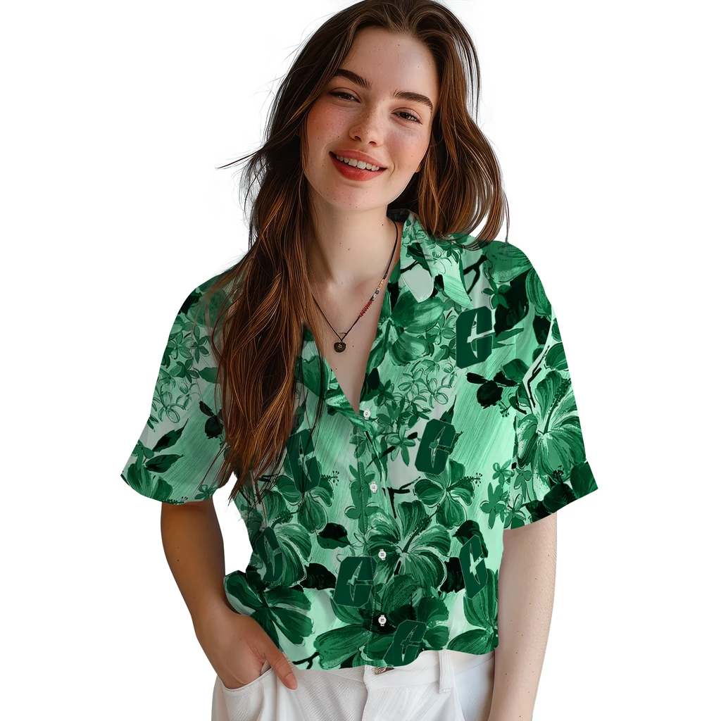 Charlotte 49ers Hawaiian Shirt - Hibiscus Arrangement charlotte 49ers hibiscus arrangement green hawaiian shirts latest model