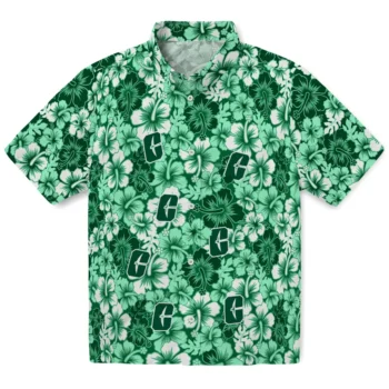 charlotte 49ers hibiscus blooms green hawaiian shirts best selling