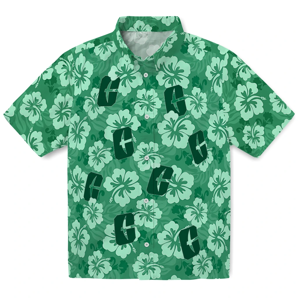 Charlotte 49ers Hawaiian Shirt - Hibiscus Cluster charlotte 49ers hibiscus cluster green hawaiian shirts best selling