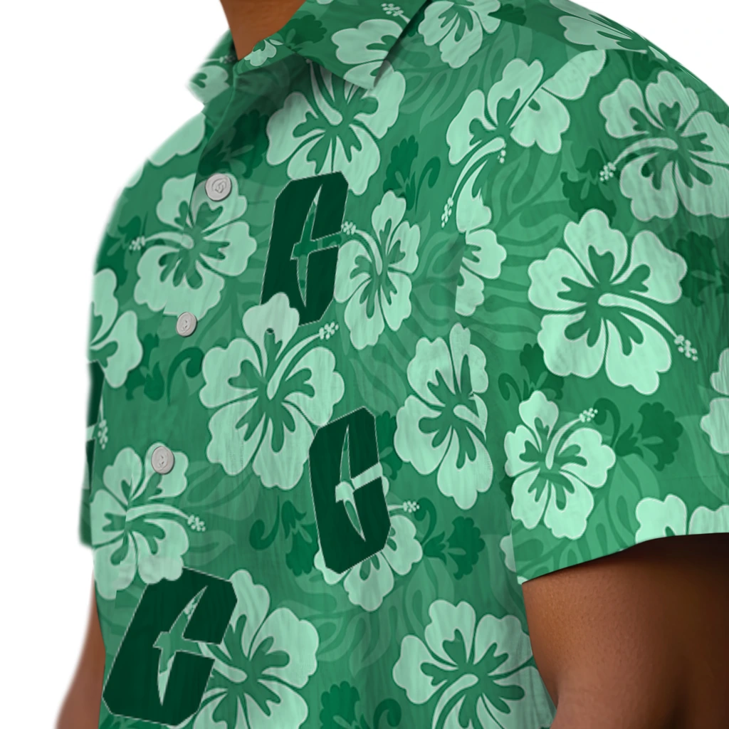 Charlotte 49ers Hawaiian Shirt - Hibiscus Cluster charlotte 49ers hibiscus cluster green hawaiian shirts trendy