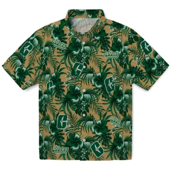 charlotte 49ers hibiscus exotic green hawaiian shirts best selling