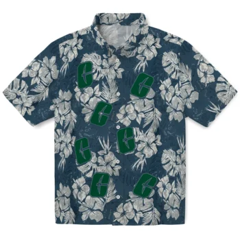 charlotte 49ers hibiscus flowers navy blue hawaiian shirts best selling