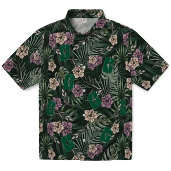 charlotte 49ers hibiscus leaves pattern green hawaiian shirts best selling
