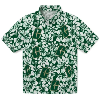charlotte 49ers hibiscus motif green white hawaiian shirts best selling