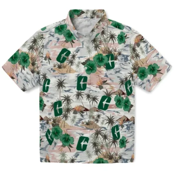charlotte 49ers hibiscus seaside white hawaiian shirts best selling