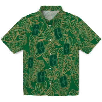charlotte 49ers leaf outline green hawaiian shirts best selling