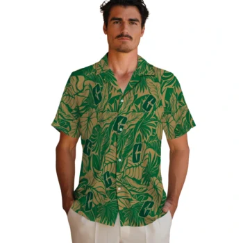 charlotte 49ers monstera layer green hawaiian shirts fashion forward