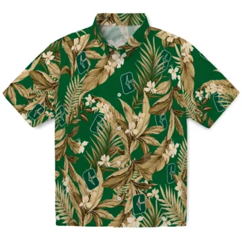charlotte 49ers palm leaves green hawaiian shirts best selling
