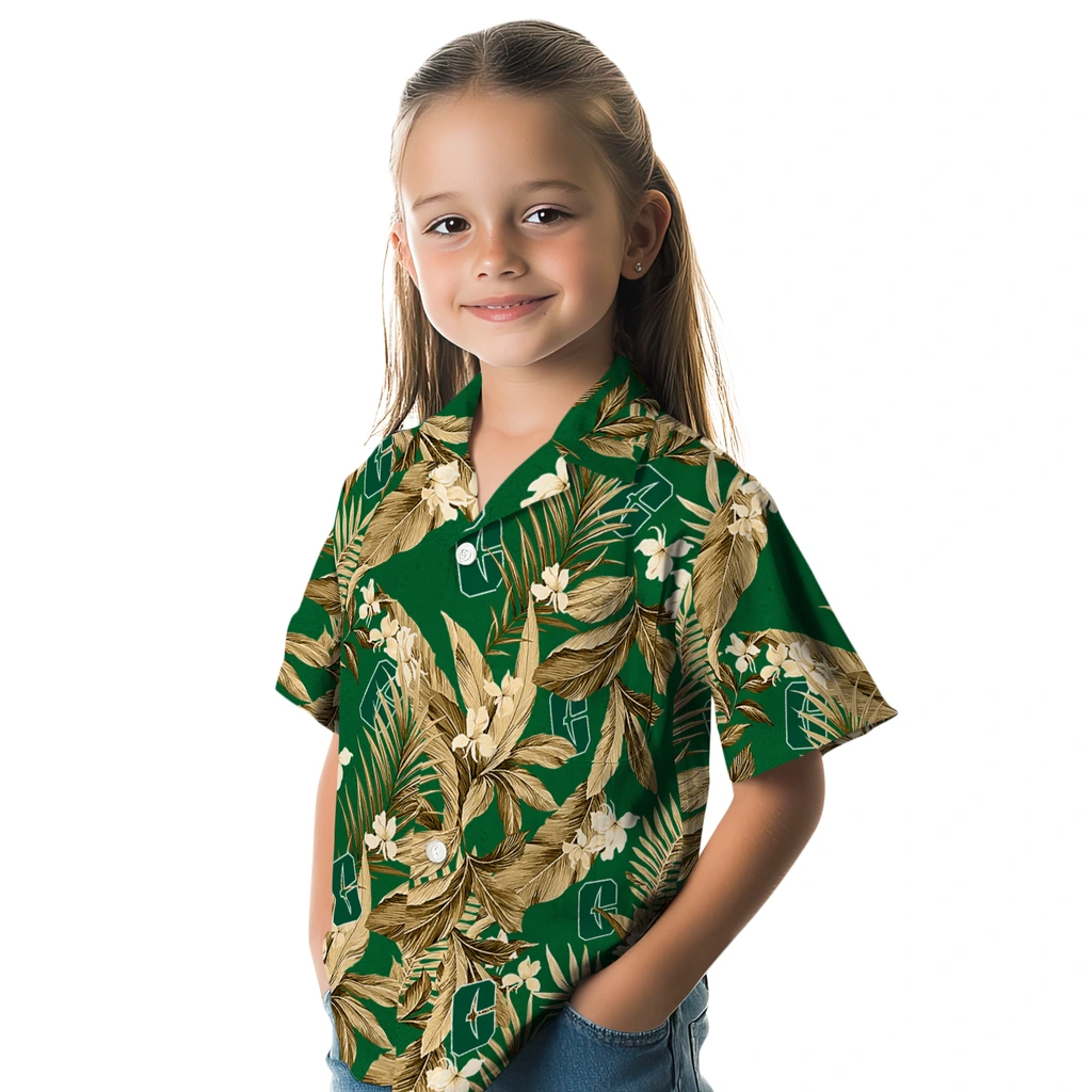 Charlotte 49ers Hawaiian Shirt - Palm Leaves charlotte 49ers palm leaves green hawaiian shirts premium grade