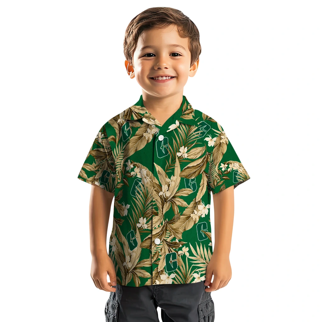 Charlotte 49ers Hawaiian Shirt - Palm Leaves charlotte 49ers palm leaves green hawaiian shirts top rated