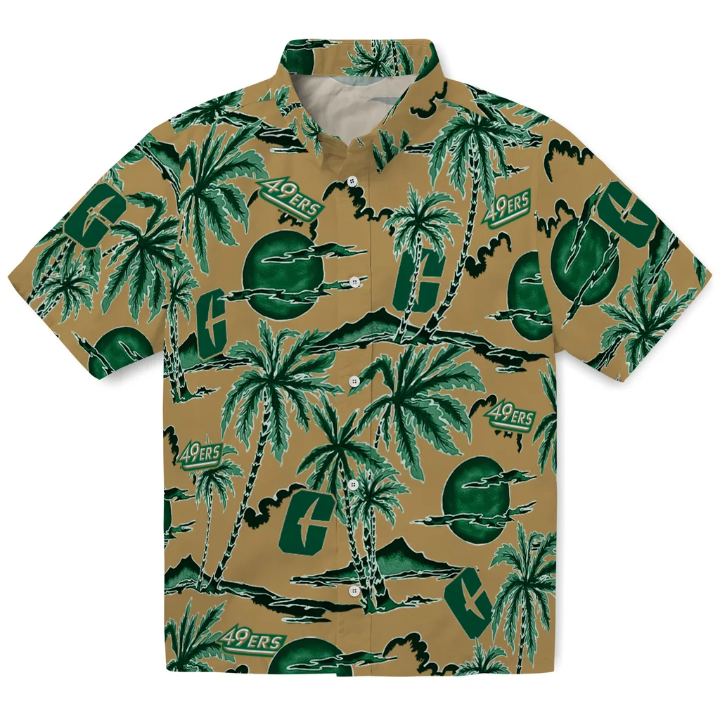Charlotte 49ers Hawaiian Shirt - Palm Sunset charlotte 49ers palm sunset hawaiian shirts best selling