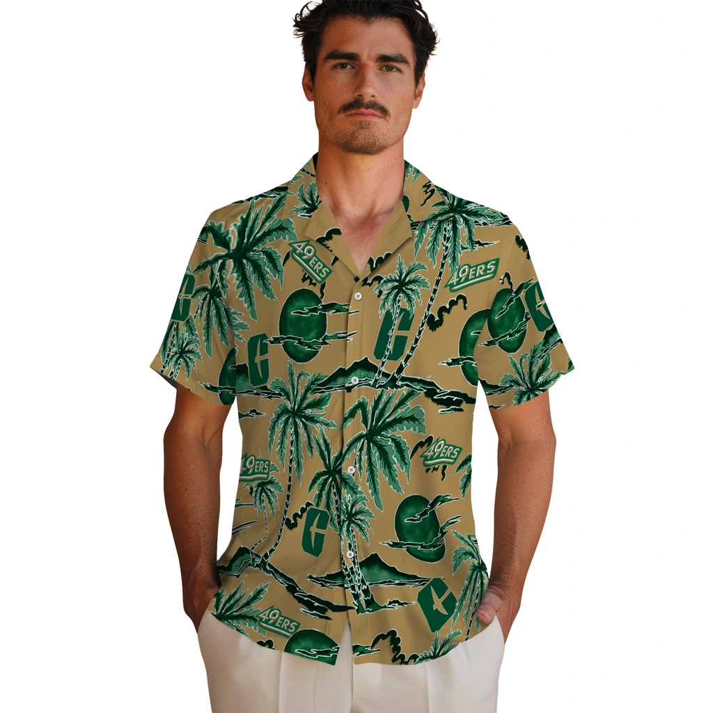 Charlotte 49ers Hawaiian Shirt - Palm Sunset charlotte 49ers palm sunset hawaiian shirts fashion forward