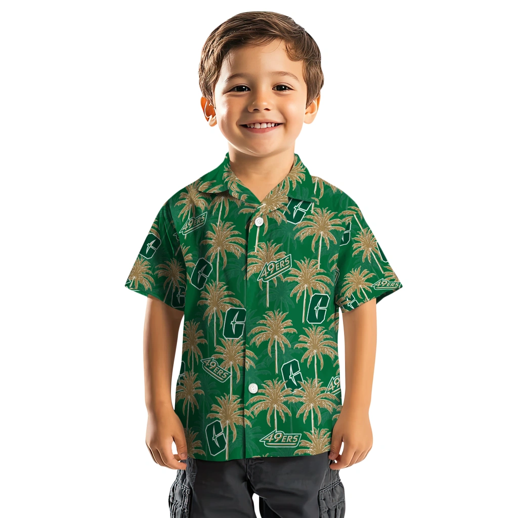 Charlotte 49ers Hawaiian Shirt - Palm Tree Motif charlotte 49ers palm grove green hawaiian shirts top rated