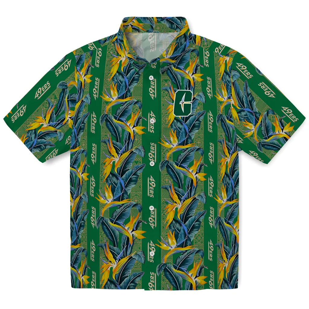 Charlotte 49ers Hawaiian Shirt - Paradise Vines charlotte 49ers paradise vines green hawaiian shirts best selling