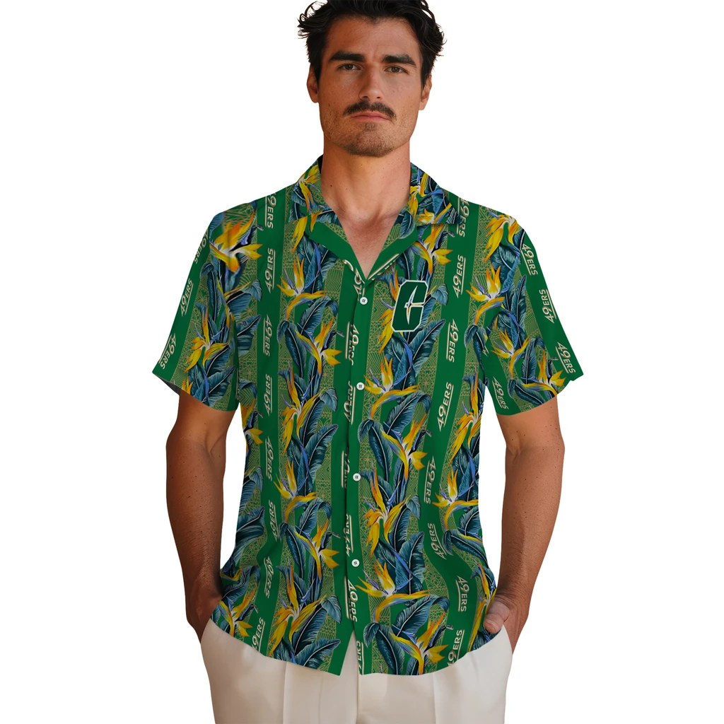 Charlotte 49ers Hawaiian Shirt - Paradise Vines charlotte 49ers paradise vines green hawaiian shirts fashion forward