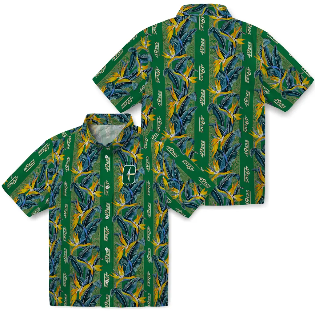 Charlotte 49ers Hawaiian Shirt - Paradise Vines charlotte 49ers paradise vines green hawaiian shirts high quality