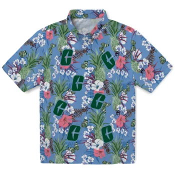 charlotte 49ers pineapple bouquet best sky blue hawaiian shirts best selling