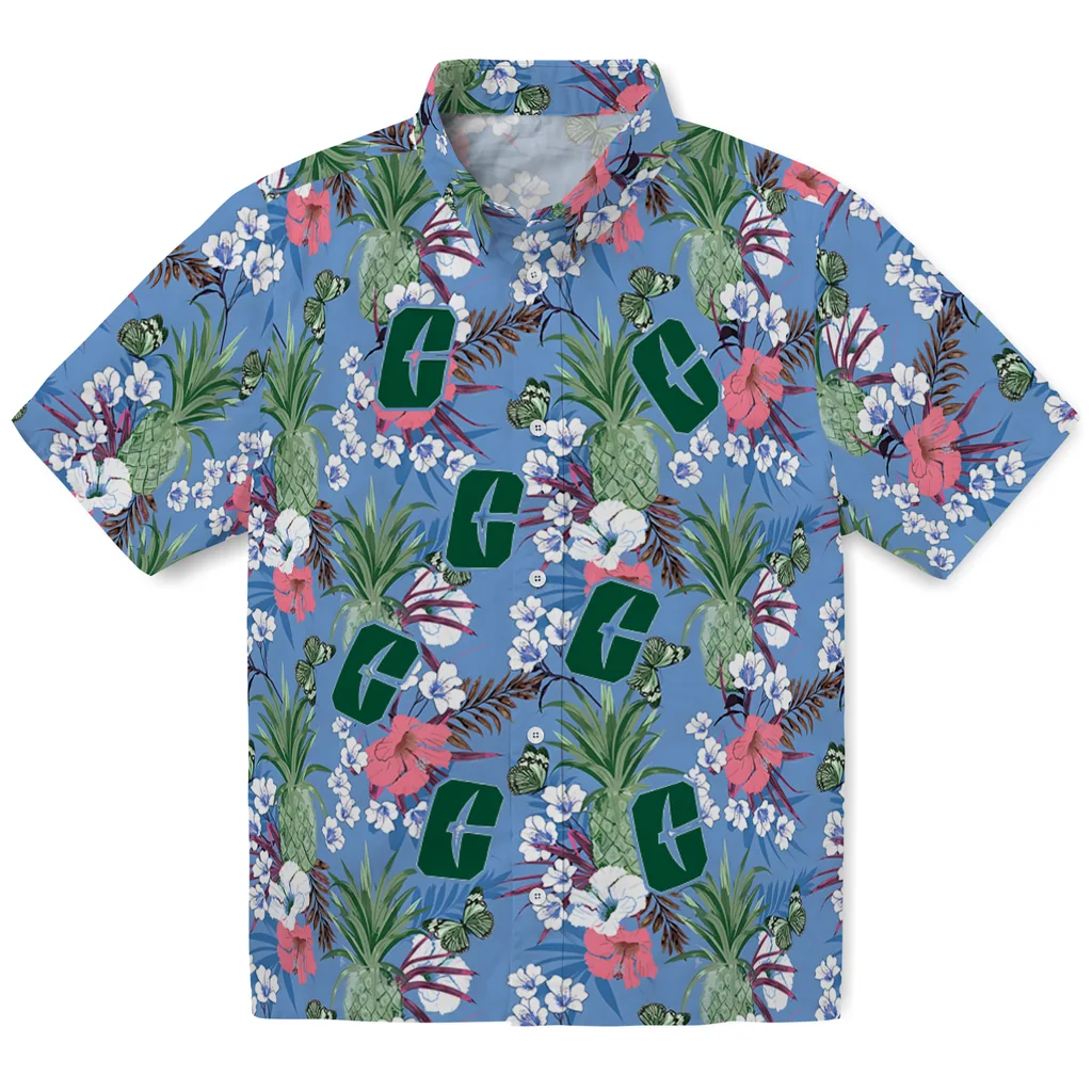Charlotte 49ers Hawaiian Shirt - Pineapple Bouquet charlotte 49ers pineapple bouquet best sky blue hawaiian shirts best selling