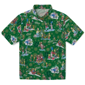 charlotte 49ers simpsons christmas green hawaiian shirts best selling