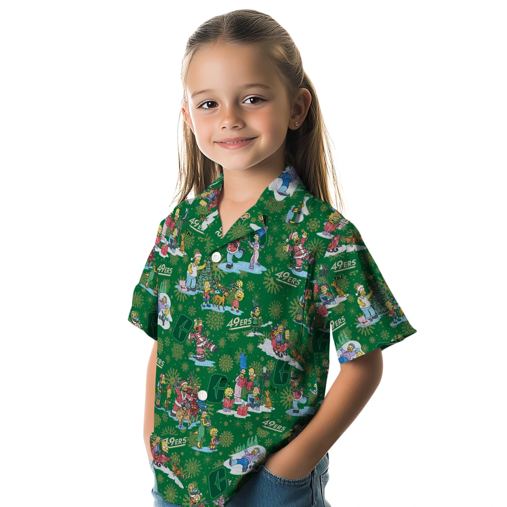 Charlotte 49ers Hawaiian Shirt - Simpsons Christmas charlotte 49ers simpsons christmas green hawaiian shirts premium grade