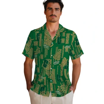 charlotte 49ers turtle lines green hawaiian shirts fashion forward