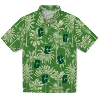 charlotte 49ers palm shadows green hawaiian shirts best selling