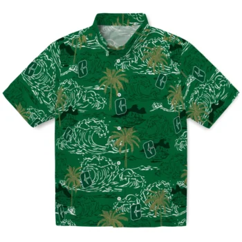 charlotte 49ers wave palm green hawaiian shirts best selling