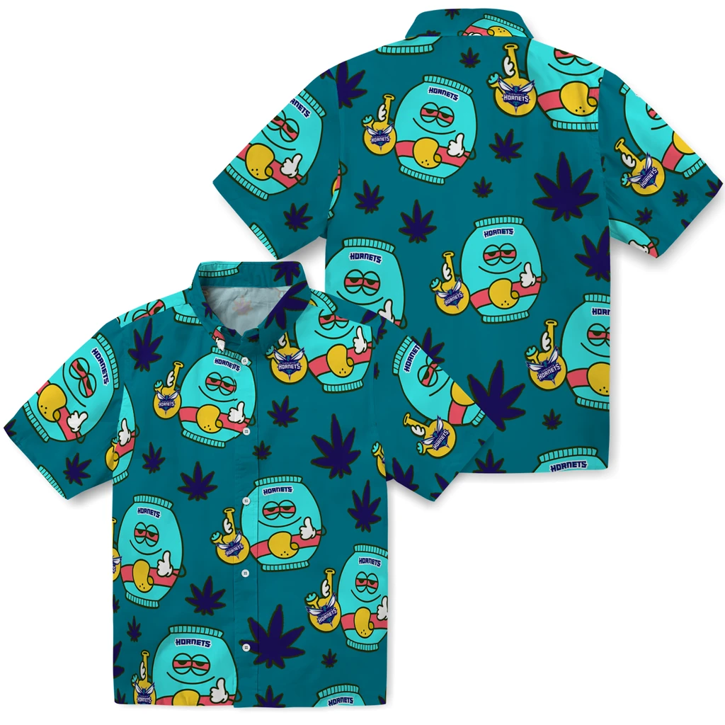 Charlotte Hornets Hawaiian Shirt - Chill Vibe charlotte hornets bong smile teal hawaiian shirts high quality