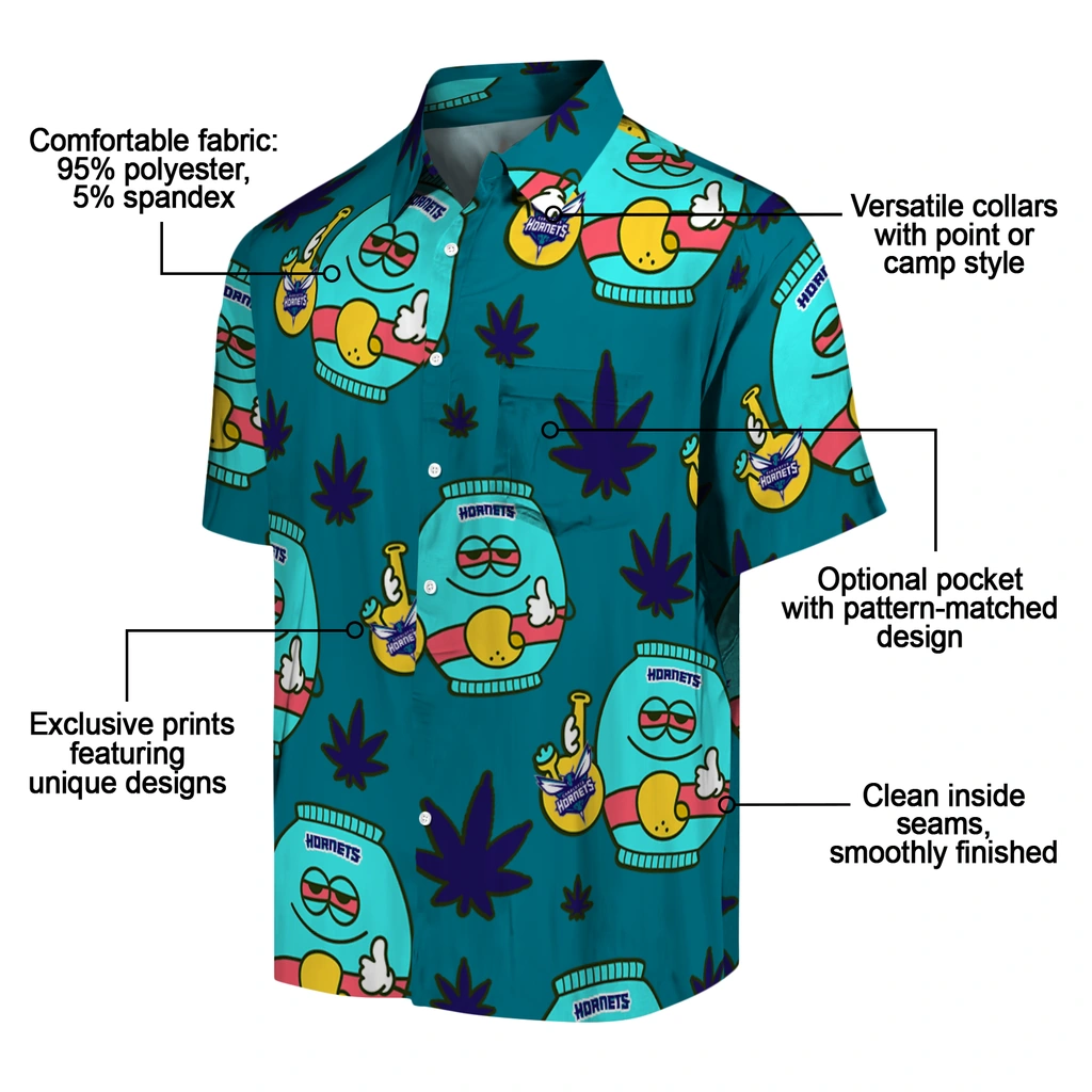 Charlotte Hornets Hawaiian Shirt - Chill Vibe charlotte hornets bong smile teal hawaiian shirts new arrival