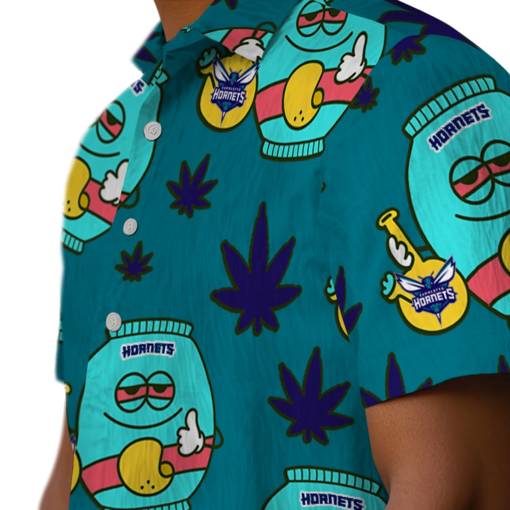 Charlotte Hornets Hawaiian Shirt - Chill Vibe charlotte hornets bong smile teal hawaiian shirts trendy
