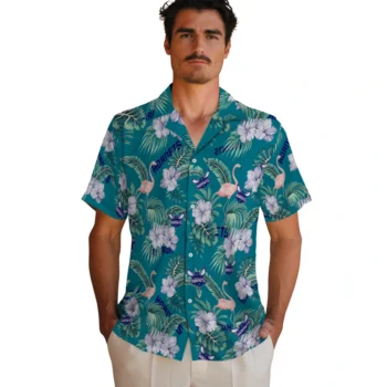 charlotte hornets flamingo palms teal hawaiian shirts fashion forward