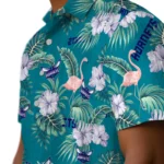 Charlotte Hornets Hawaiian Shirt – Flamingo and Hibiscus