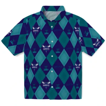 charlotte hornets balloon plaid teal hawaiian shirts best selling