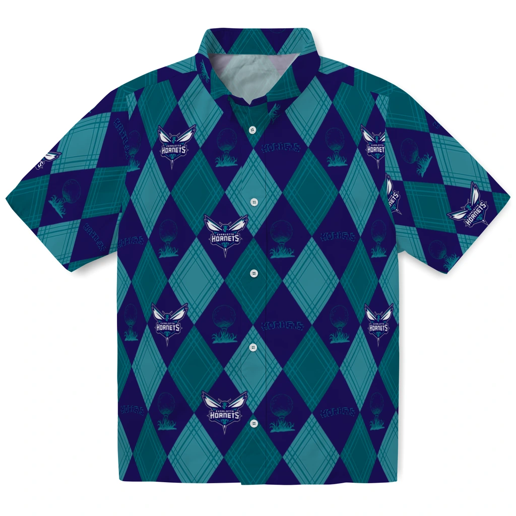 Charlotte Hornets Hawaiian Shirt - Golfing Plaid charlotte hornets balloon plaid teal hawaiian shirts best selling