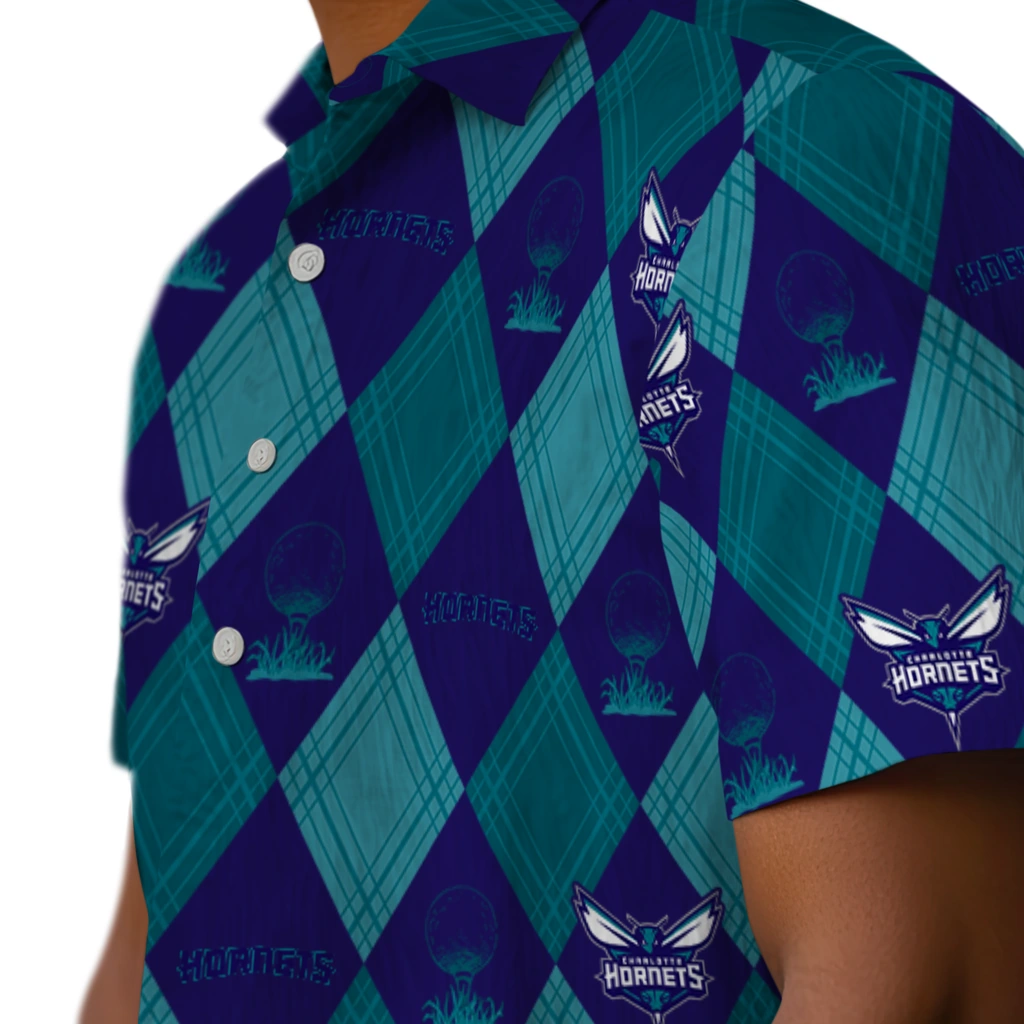 Charlotte Hornets Hawaiian Shirt - Golfing Plaid charlotte hornets balloon plaid teal hawaiian shirts trendy
