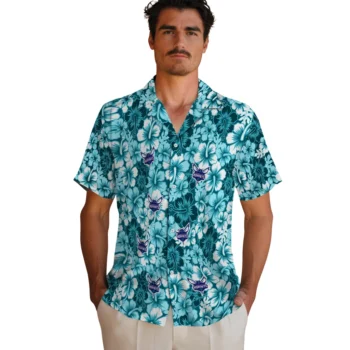 charlotte hornets hibiscus blooms teal hawaiian shirts fashion forward