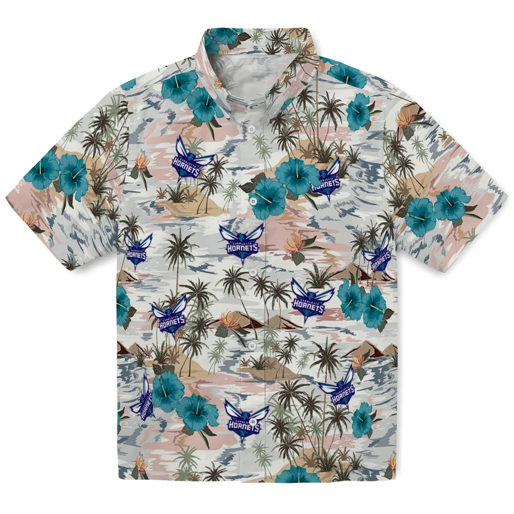 Charlotte Hornets Hawaiian Shirt - Hibiscus Seaside charlotte hornets hibiscus seaside white hawaiian shirts best selling