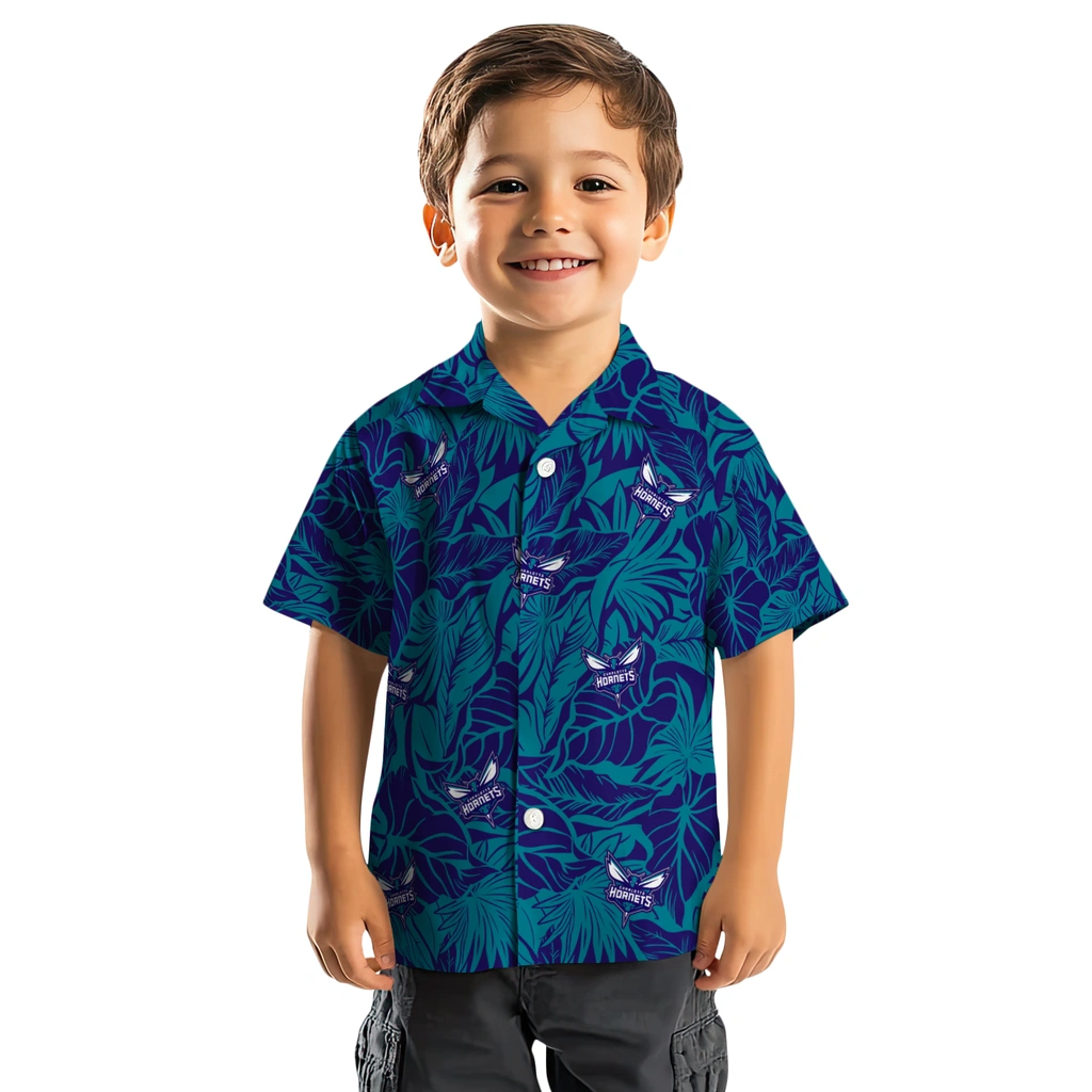 Charlotte Hornets Hawaiian Shirt - Monstera Layer charlotte hornets monstera layer teal hawaiian shirts top rated