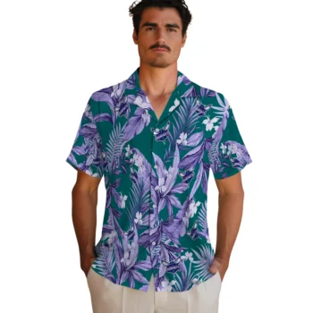 charlotte hornets palm leaves teal hawaiian shirts fashion forward