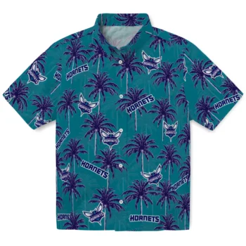 charlotte hornets palm grove teal hawaiian shirts best selling