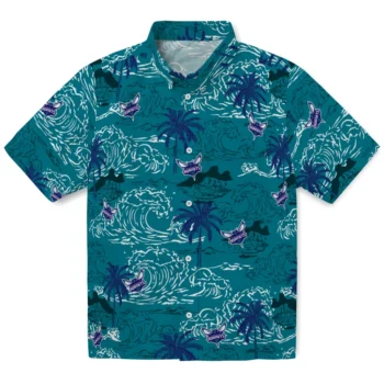 charlotte hornets wave palm teal hawaiian shirts best selling
