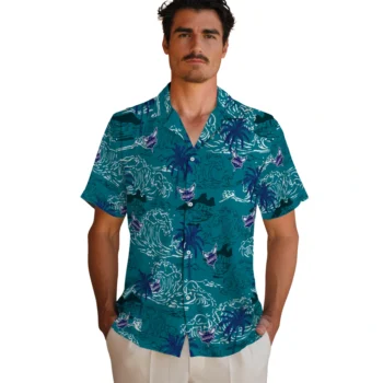 charlotte hornets wave palm teal hawaiian shirts fashion forward