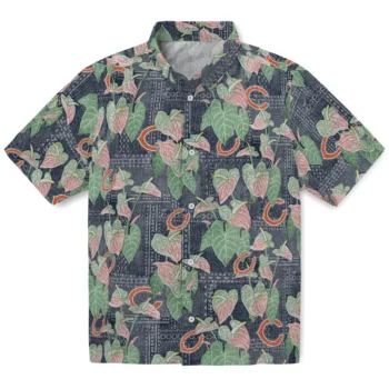 chicago bears anthurium overlay blue hawaiian shirts best selling