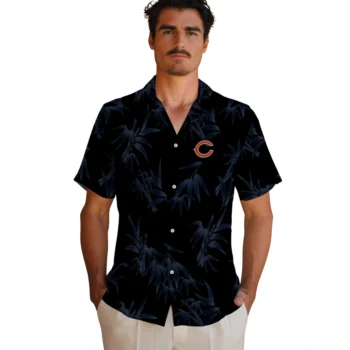 chicago bears bamboo branches blue black hawaiian shirts fashion forward