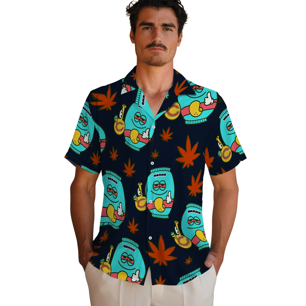 Chicago Bears Hawaiian Shirt - Chill Vibe chicago bears bong smile blue hawaiian shirts fashion forward