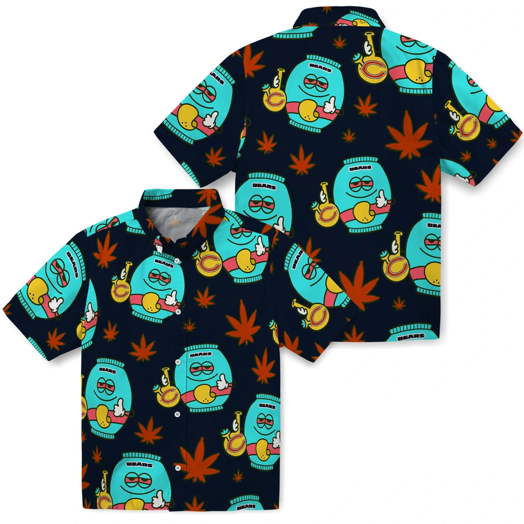 Chicago Bears Hawaiian Shirt - Chill Vibe chicago bears bong smile blue hawaiian shirts high quality